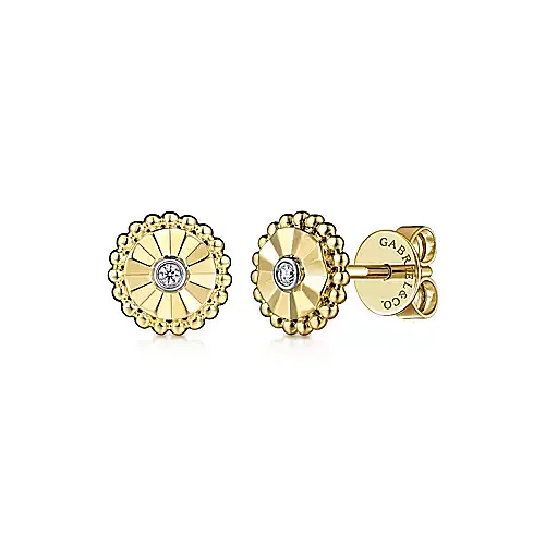 Gabriel 14K White And Yellow Gold Diamond Stud Earrings~EG14604M45JJ 1