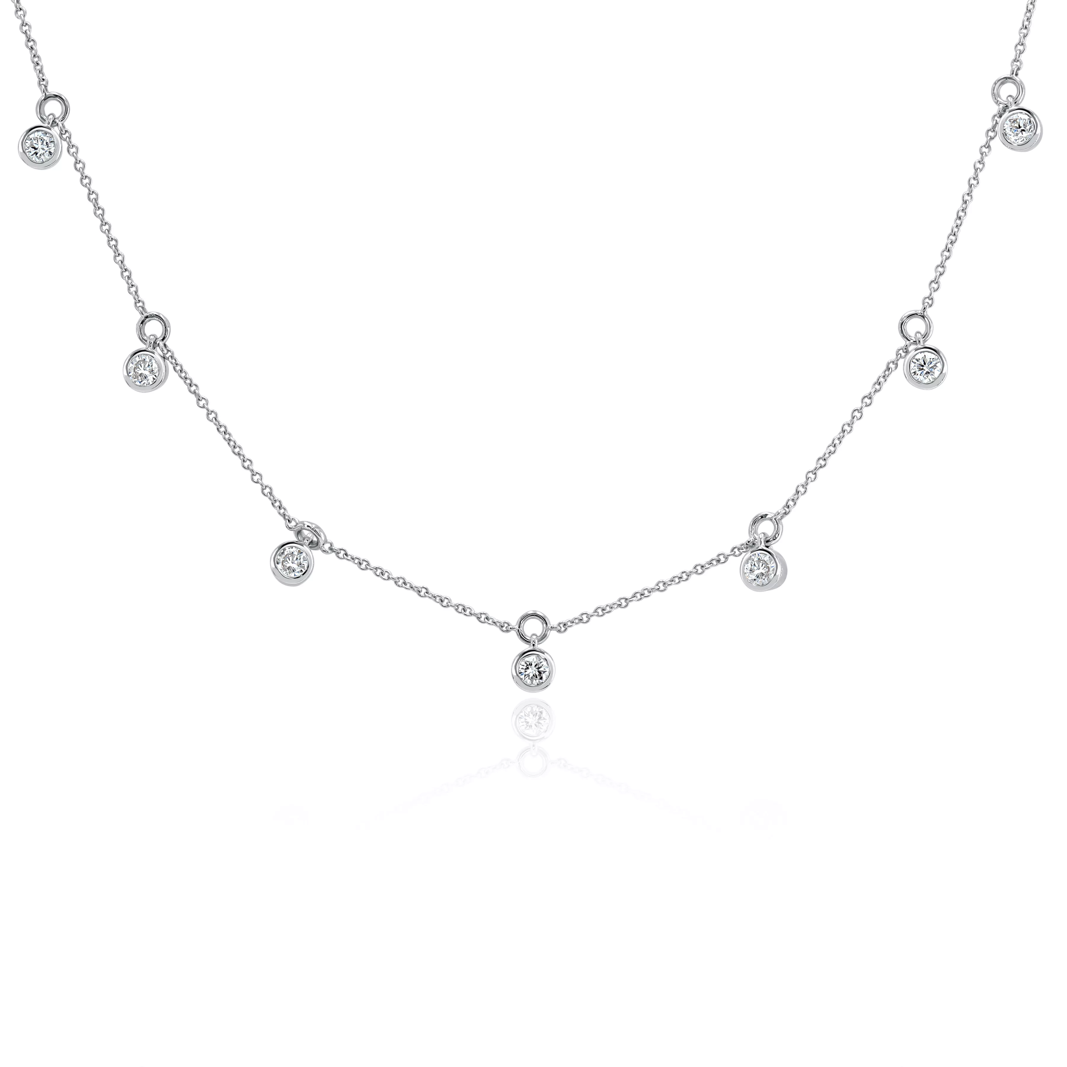 Fire & Ice Natural Diamond White Gold Dangle Necklace FI-NECK-AMBROSIA