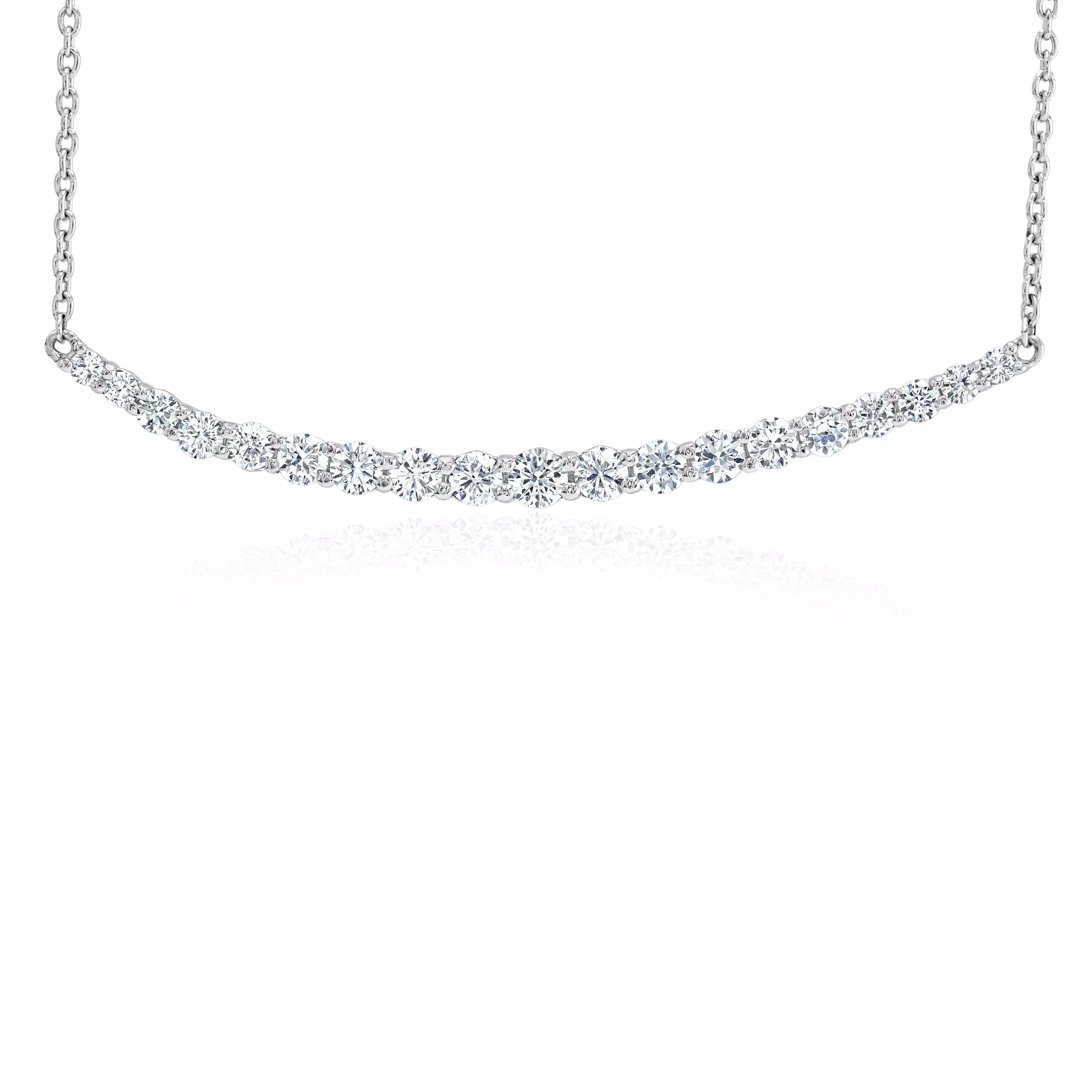 Fire & Ice Natural Diamond White Gold Bar Necklace FI-NECK-CIARA
