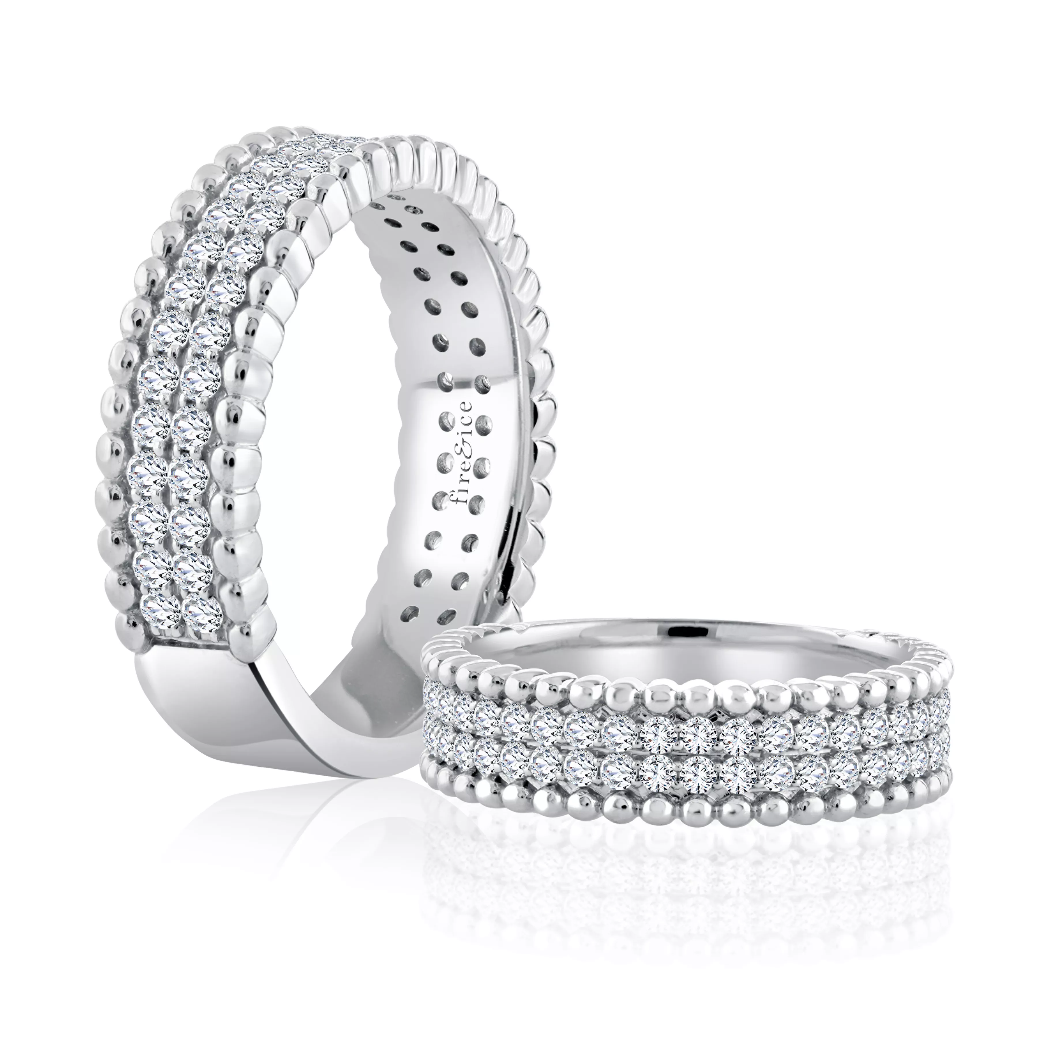 Fire & Ice Natural Diamonds White Gold Band FI-BAND-3129