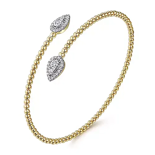 Gabriel & Co 14K Yellow Gold Bujukan Diamond Bangle GC-BRAC-4719