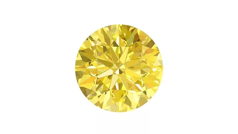 Photo of a vivid yellow natural diamond.