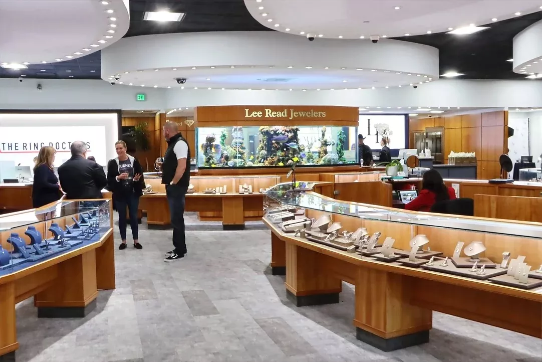Customers being helped inside Lee Read Diamonds in Meridian Idaho.. 
