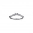 Curved 14K White Gold French Pavé Diamond Wedding Band
