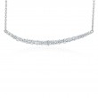 18K White Gold Curved Ciara Bar Necklace