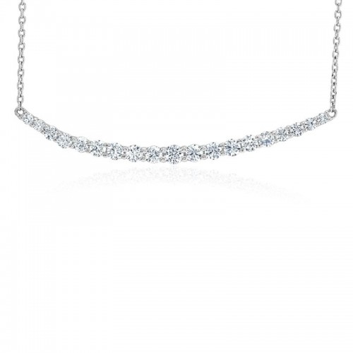 18K White Gold Curved Ciara Bar Necklace itemprop=