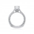 18K White Gold Vintage-Inspired Emerald Diamond Engagement Ring