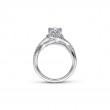 14K White Gold Contemporary Pear Shape Halo Diamond Engagement Ring