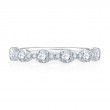 18K White Gold Floating Bubble Diamond Wedding Band with Quilted Interior