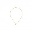 14K Yellow Gold Bujukan Ball Circle Necklace with Hollow Paperclip Chain
