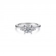 14K White Gold Round Solitaire Three Stone Diamond Engagement Ring