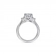 14K White Gold Round Solitaire Three Stone Diamond Engagement Ring