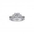 14K White Gold Round Solitaire Three Stone Diamond Engagement Ring