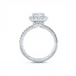 Platinum Cushion Halo Diamond Engagement Ring