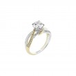 18K White & Yellow Two Tone Twist Round Diamond Engagement Ring