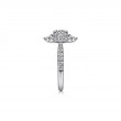 Unique 14K White Gold Round Halo Engagement Ring