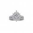 Unique 14K White Gold Round Halo Engagement Ring