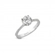 18K Round Hidden Halo Pavé Diamond Engagement Ring