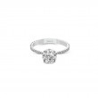 18K Round Hidden Halo Pavé Diamond Engagement Ring