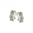 18K Three Tone Marquise Diamond Hoop Earrings