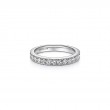 14K White Gold Micro Pavé Set Diamond Wedding Band with Milgrain