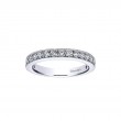 14K White Gold Micro Pavé Set Diamond Wedding Band with Milgrain