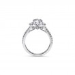 14K White Gold Round Three Stone Diamond Engagement Ring