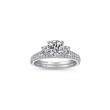14K White Gold Round Three Stone Diamond Engagement Ring