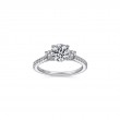 14K White Gold Round Three Stone Diamond Engagement Ring