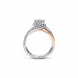14K White-Rose Gold Round Halo Diamond Engagement Ring