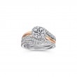14K White-Rose Gold Round Halo Diamond Engagement Ring