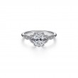 14K White Gold Oval Diamond Engagement Ring
