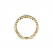 14K Yellow Gold Bujukan Diamond Cluster Stations Easy Stackable Ring