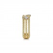 14K Yellow Gold Bujukan Diamond Cluster Stations Easy Stackable Ring