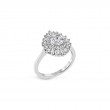 Simon G 18K White Gold Round Diamond Starburst Engagement Ring