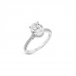18K White Gold Oval Hidden Halo Diamond Engagement Ring