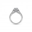 14K White Gold Pear Shape Halo Diamond Engagement Ring
