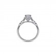 Vintage Inspired 14K White Gold Oval Halo Diamond Engagement Ring