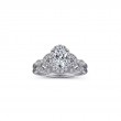 Vintage Inspired 14K White Gold Oval Halo Diamond Engagement Ring