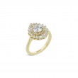 Simon G 18K White Gold Round Diamond Starburst Engagement Ring