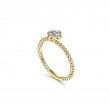 14K Yellow Gold Diamond Cluster Clover and Bujukan Bead Ring