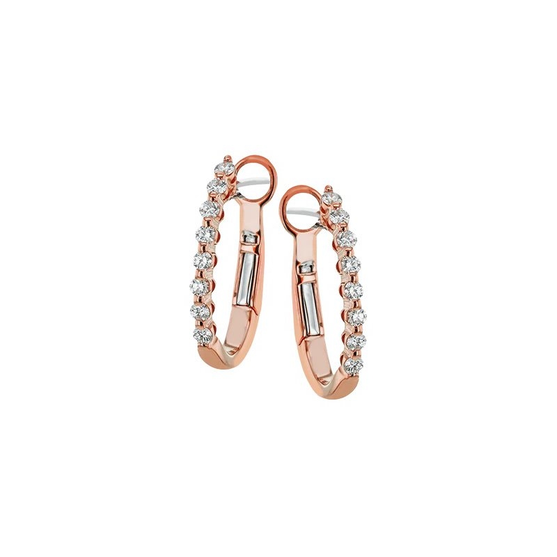 18K Rose Gold Elongated Bubble Hoop Earrings